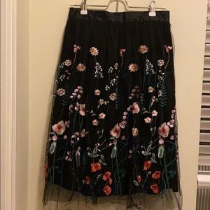 Embroidered tulle skirt